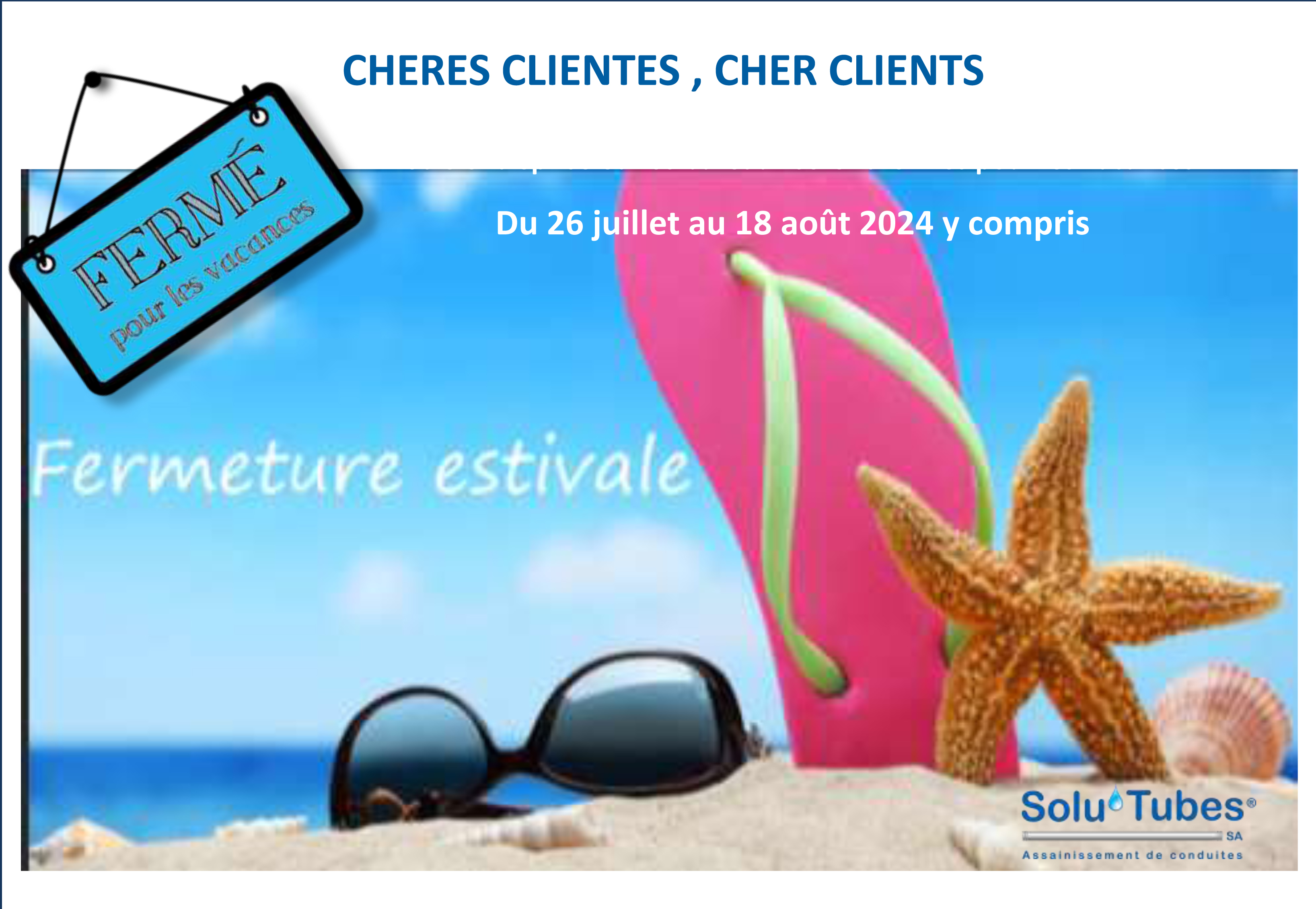 Avis de fermeture pour vacances